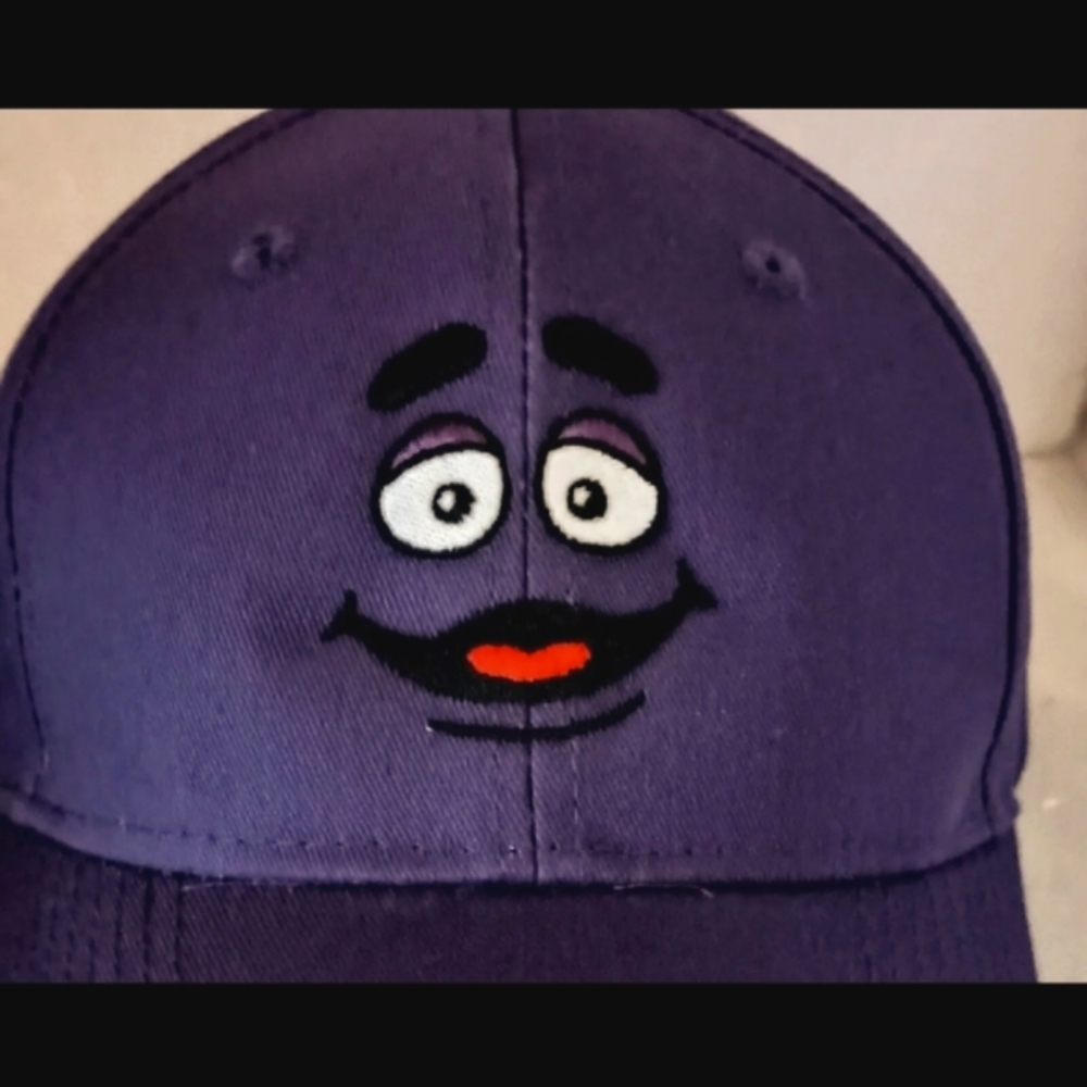 McDonalds Restaurant Grimace Face Purple Cap Hat New OSFM - Picture 2 of 5